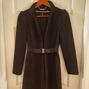 WHBM Black Lace Belted Trench Coat